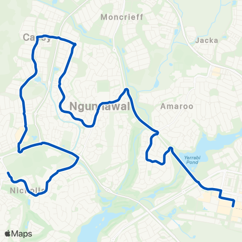 ACT School routes John Paul College Gungahlin Dr map