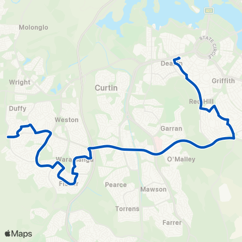 ACT School routes Canberra Girls Grammar Junior Sch Grounds SSO map