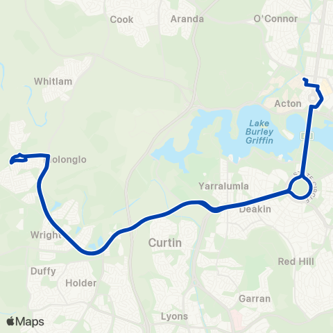 ACTION Denman Prospect to City ANU map