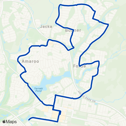 ACTION Bonner to Gungahlin via Amaroo map