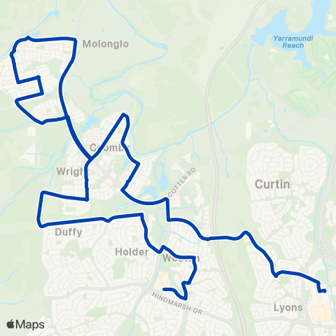 ACTION Coombs to Woden map
