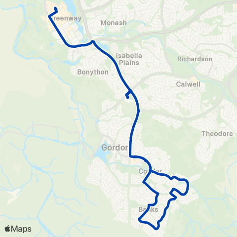 ACTION S - Lanyon to Tuggeranong via Covenant Christian map