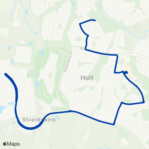 ACTION Kippax to Strathnairn Loop map