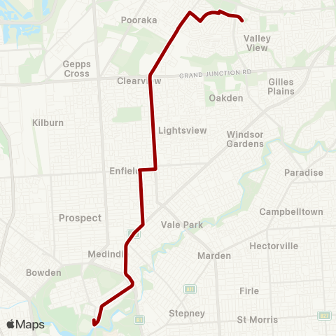 Torrens Transit Ingle Farm - Adelaide Oval map