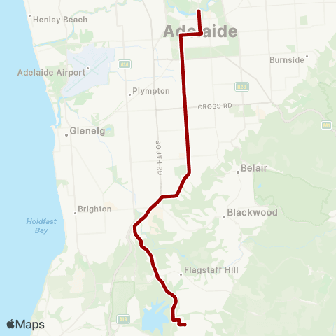 Torrens Transit Aberfoyle Hub - Adelaide Oval map