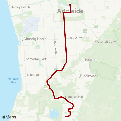 Torrens Transit Aberfoyle Hub - Adelaide Oval map