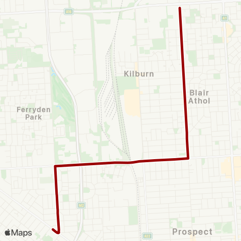 Torrens Transit Blair Athol - Adelaide SS of English map