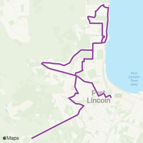 Peninsula Coaches North West Port Lincoln School Service map