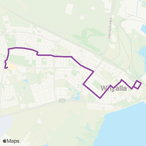 Des's Transport Whyalla Township Route 3 map