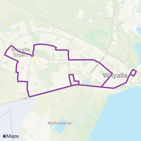 Des's Transport Whyalla Township Route 7 map