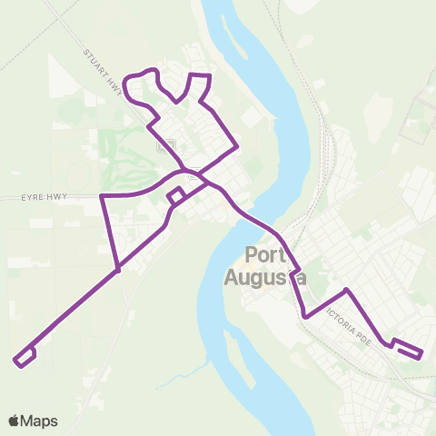 Des's Transport Port Augusta Bus 1 map