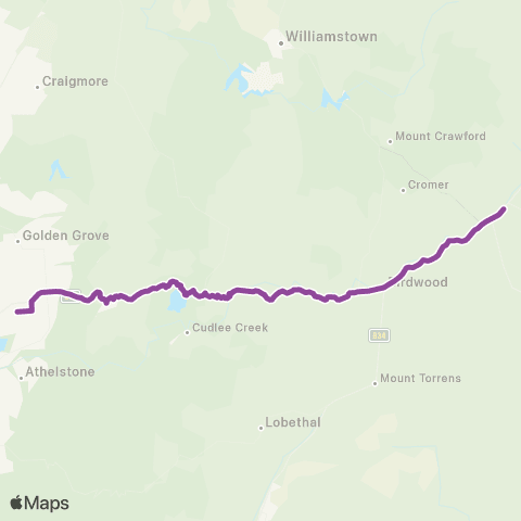 LinkSA Tea Tree Plz - Mt Pleasant via Birdwood map