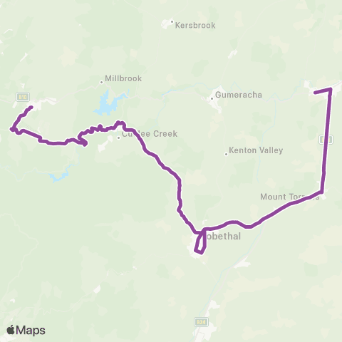 LinkSA Houghton - Birdwood via Cudlee Creek & Lobethal map