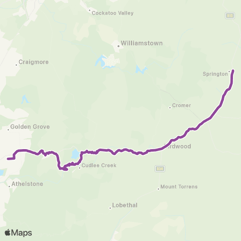 LinkSA Tea Tree Plz - Springton via Cudlee Creek & Birdwood map