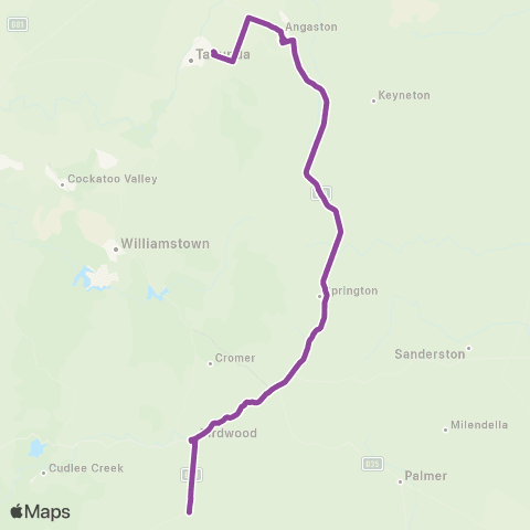LinkSA Mt Torrens - Tanunda via Birdwood & Angaston map