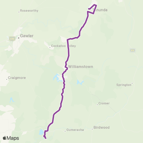 LinkSA Cudlee Creek - Tanunda via Kersbrook & Lyndoch map