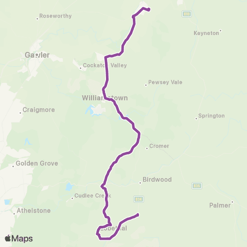 LinkSA Mt Torrens - Tanunda via Charleston & Lobethal map