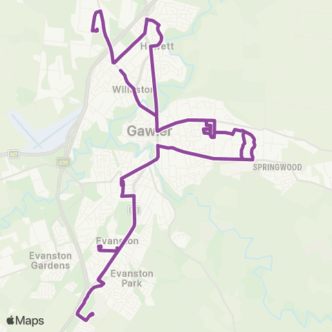 LinkSA Gawler / Evanston Loop via Trinity S (PM) map