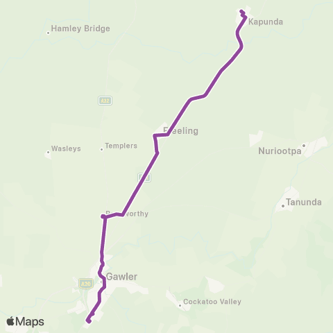 LinkSA Kapunda - Evanston via Freeling & Roseworthy map