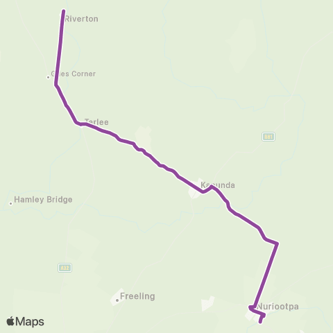 LinkSA Riverton - Nuriootpa via Kapunda map