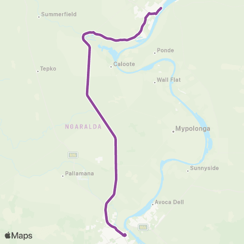 LinkSA Murray Bridge - Mannum via Belvedere Rd map