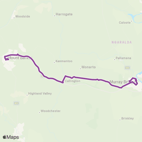 LinkSA Murray Bridge - Mt Barker via Callington map