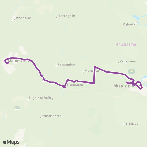 LinkSA Murray Bridge (Mobilong) - Mt Barker via Callington map
