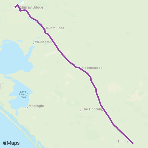 LinkSA Tintinara - Murray Bridge via Culburra & Tailem Bend map