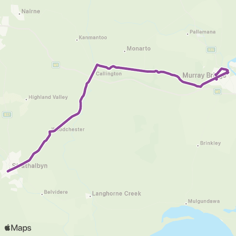 LinkSA Murray Bridge - Strathalbyn via Callington map
