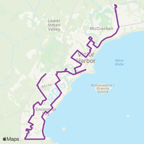 LinkSA Victor Harbor Community Bus 1 map