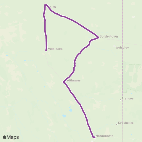 BusBiz Mundulla and Bordertown - Naracoorte map