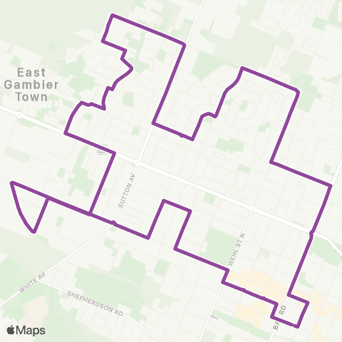 LinkSA Mount Gambier Town - North West Loop map