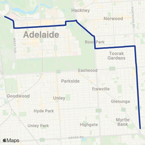Torrens Transit Glen Osmond - City map
