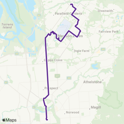Torrens Transit Salisbury Interchange - Gepps Cross map