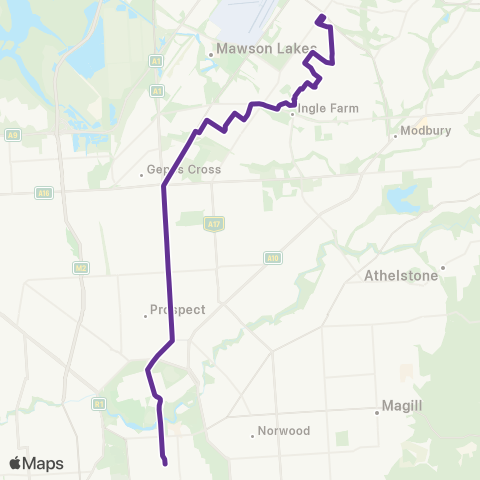 Torrens Transit Para Hills - Gepps Cross map