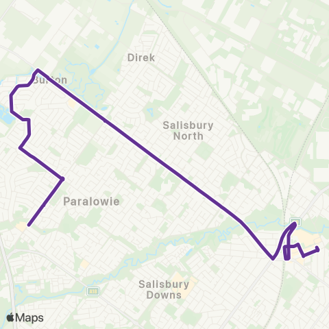 Torrens Transit Paralowie - Salisbury map