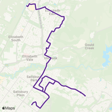 Torrens Transit Salisbury East High School - Elizabeth map
