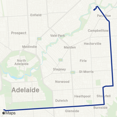 Torrens Transit Keswick - Paradise Interchange map