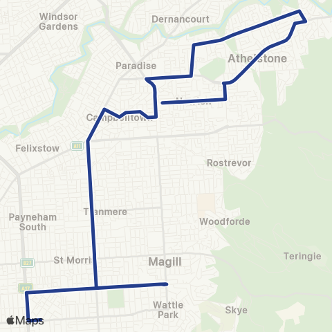 Torrens Transit Newton - Mary MacKillop College map