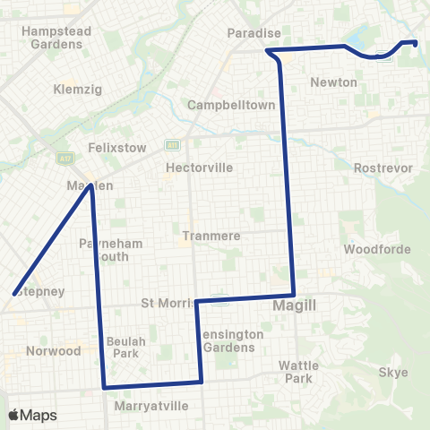 Torrens Transit St Peters - St Ignatius' Senior School map