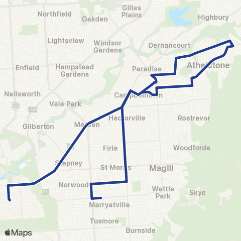 Torrens Transit Marryatville High School - City map