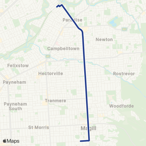 Torrens Transit Norwood International HS - Paradise map
