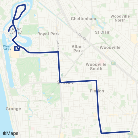 Torrens Transit Nazareth Catholic - Delfin Island map