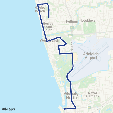 Torrens Transit Henley High School - Glenelg map
