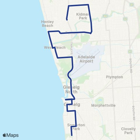 Torrens Transit Fulham Gardens - Brighton SS map