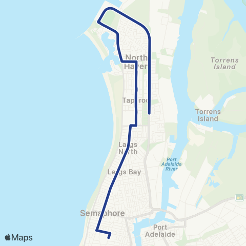 Torrens Transit Le Fevre High School - Taperoo map