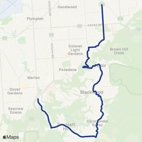 Torrens Transit Fullarton - Darlington map