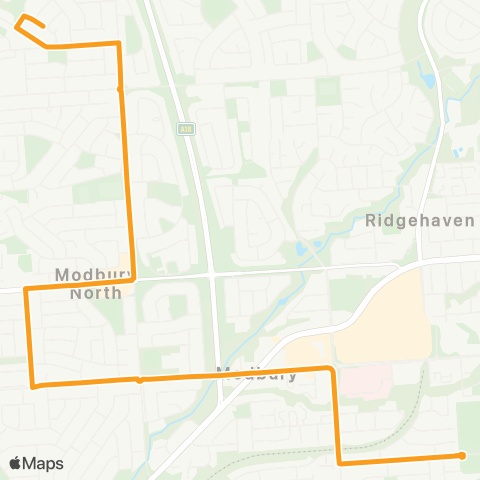 Torrens Transit Modbury High School - Para Hills map