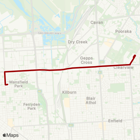 Torrens Transit Roma Mitchell SC - Mansfield Park map
