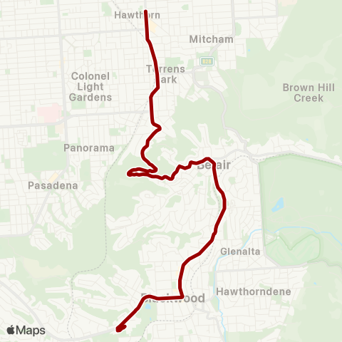 Torrens Transit Blackwood High School - Belair map